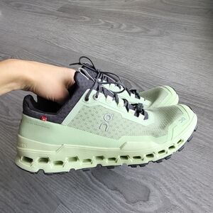 On Running Sneakers in Light Green and Gray